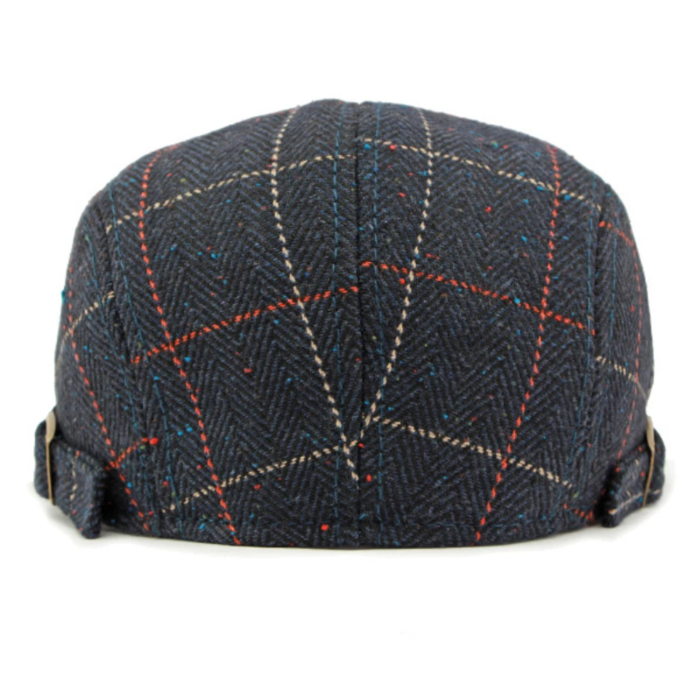 HT4289 Berets Men New Vintage Plaid   Flat Cap Retro Artist Painter Beret Hats for Men Spring Autumn Striped Beret Cap