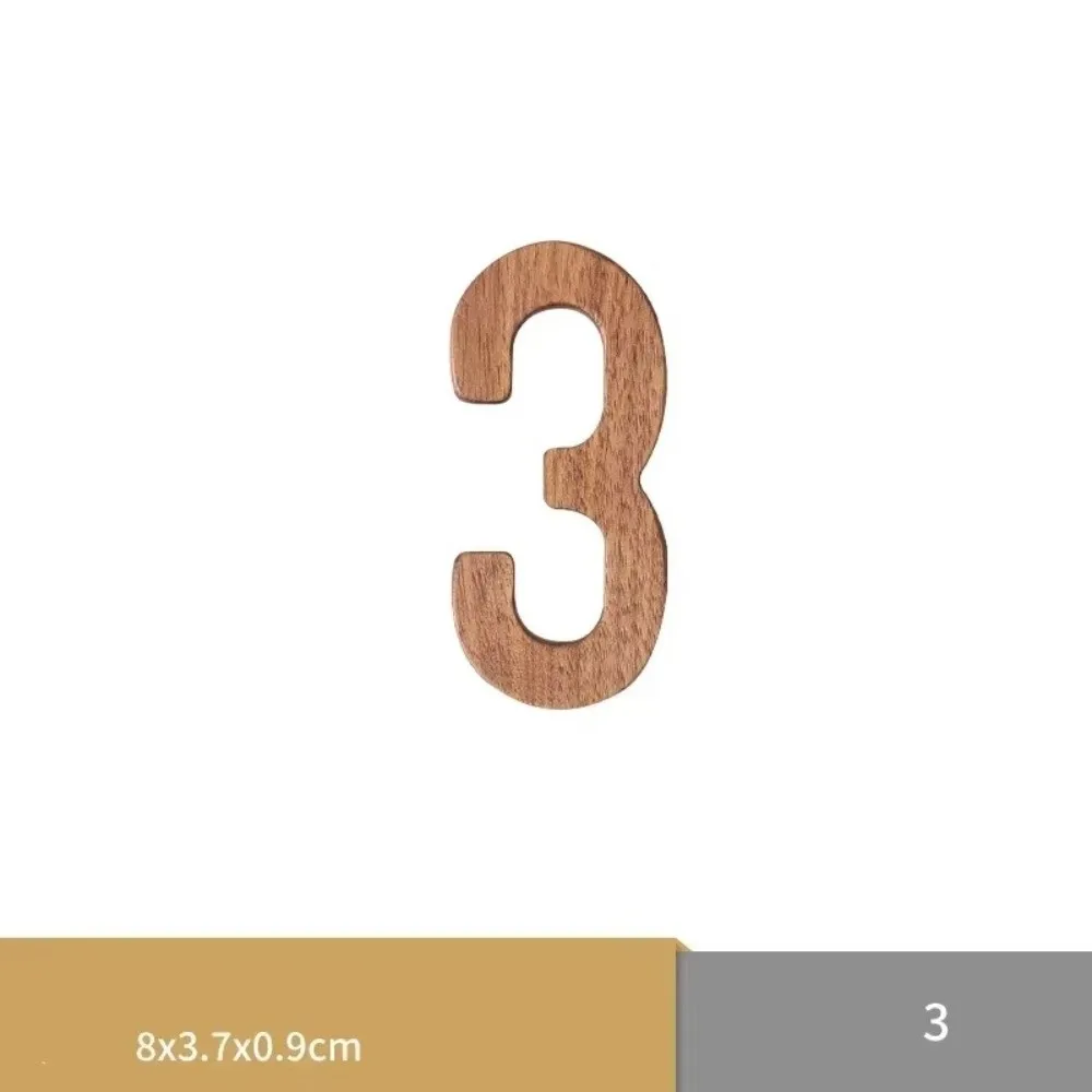 Nordic Walnut Wooden House Number With Adhesive Back 0‑9 Door Mailbox Label Outdoor DIY Craft Door Number Home Wall Decoration