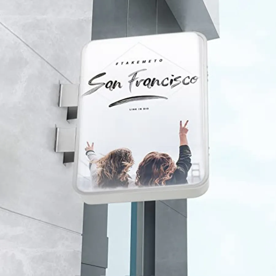 

LED Double-sided Outdoor Advertising Light Box 23.6x15.7in Rectangle Illuminated Backlit Business Wall Mounted Storefront Shop