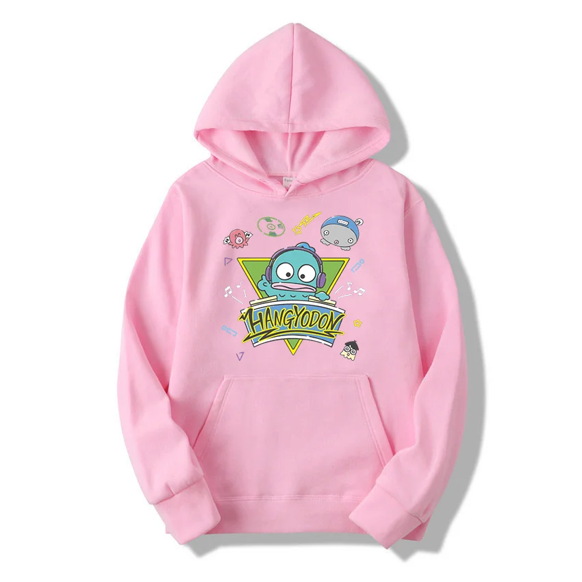 Sanrio Hangyodon Men's and Women's Hoodie Casual Hip Hop Street Clothing Long sleeved Sweatshirt Boys and Girls Autumn Top Coat