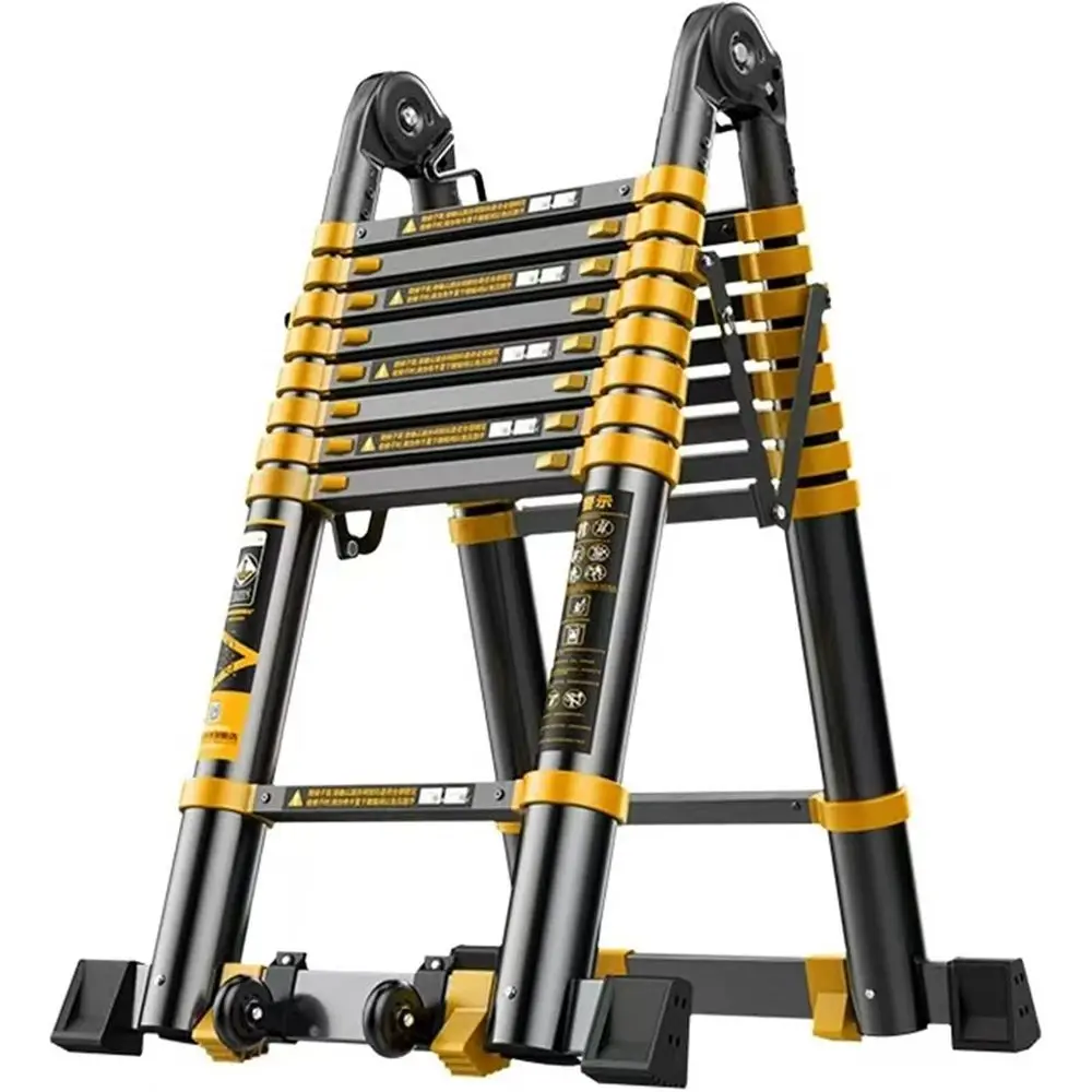 

Aluminum Extension Ladder with Stabilizer, 6.6m Multipurpose Climbing Ladder for Home, Business, and DIY Projects