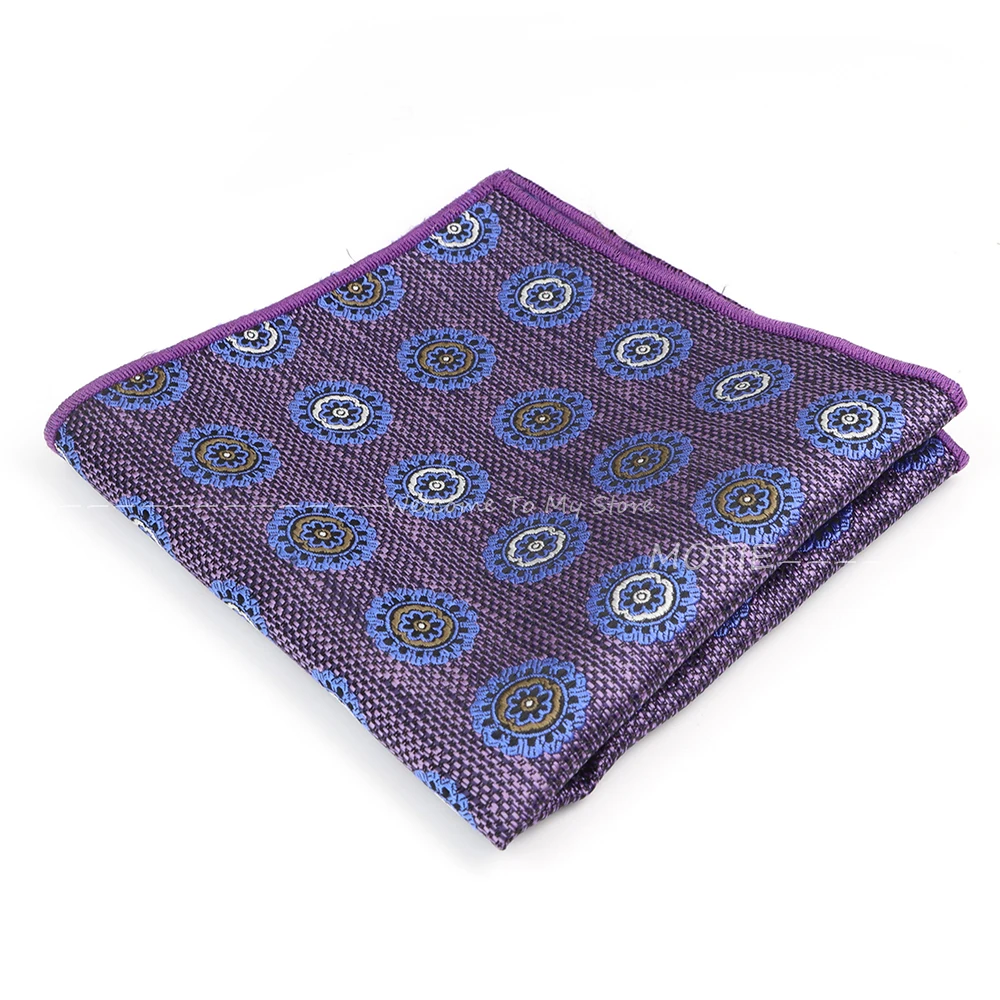 Cashew Flower Polyester Pocket Square for Men