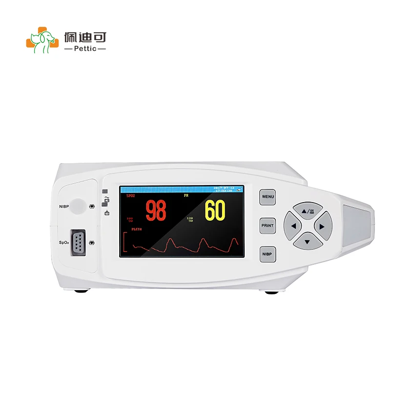 PETTIC Vet Animal Veterinary Direct Digital Palm Oximeter Blood Pressure Sphygmomanometer Heart Beat Monitor