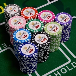 50pcs Texas Hold'em Ceramic Poker Chips, Ceramic Poker Chips, Mahjong Chip Coins Board Game Table Games