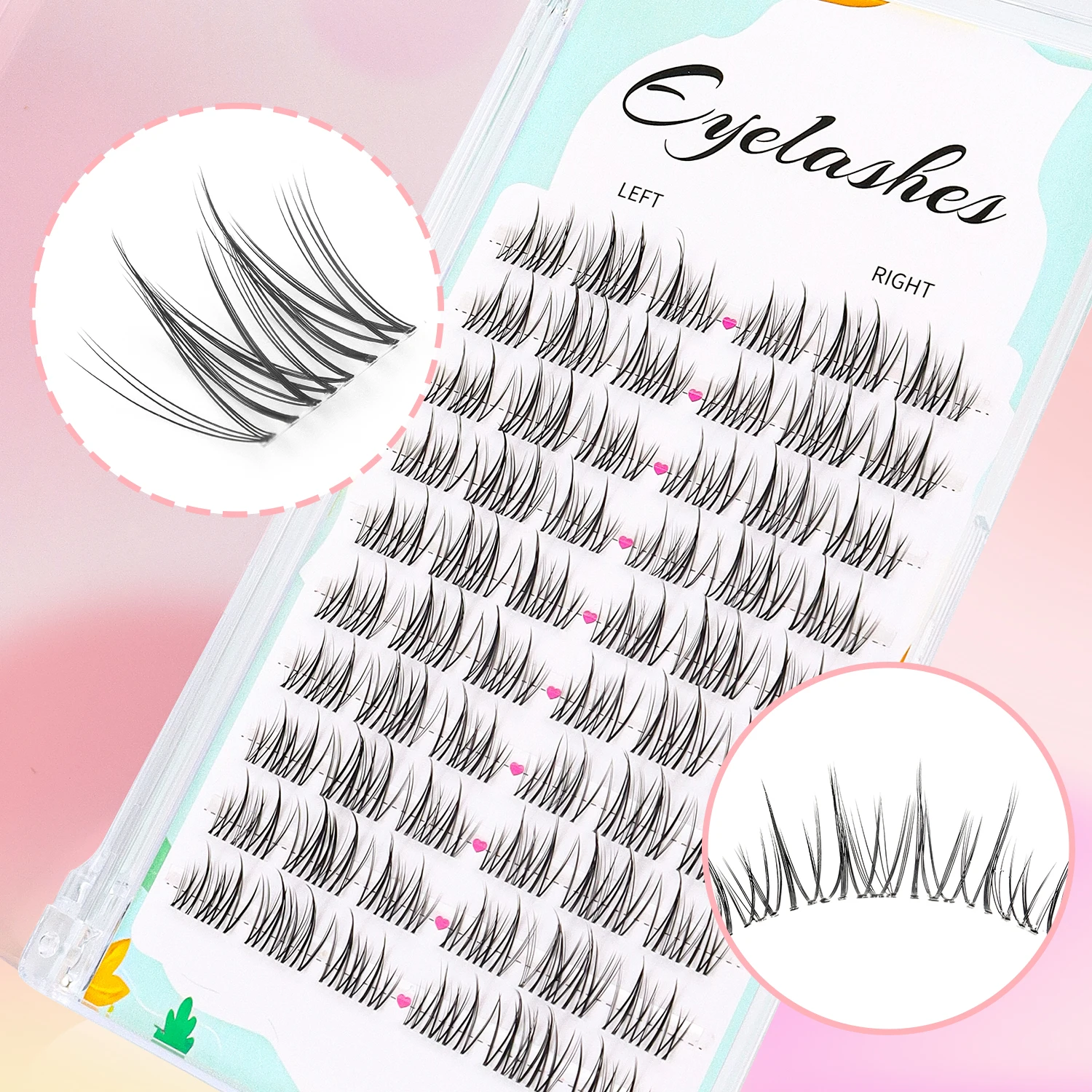 Natural Eyelash Clusters 60pcs - Eyelash Extension Japanese Style 评论和价格