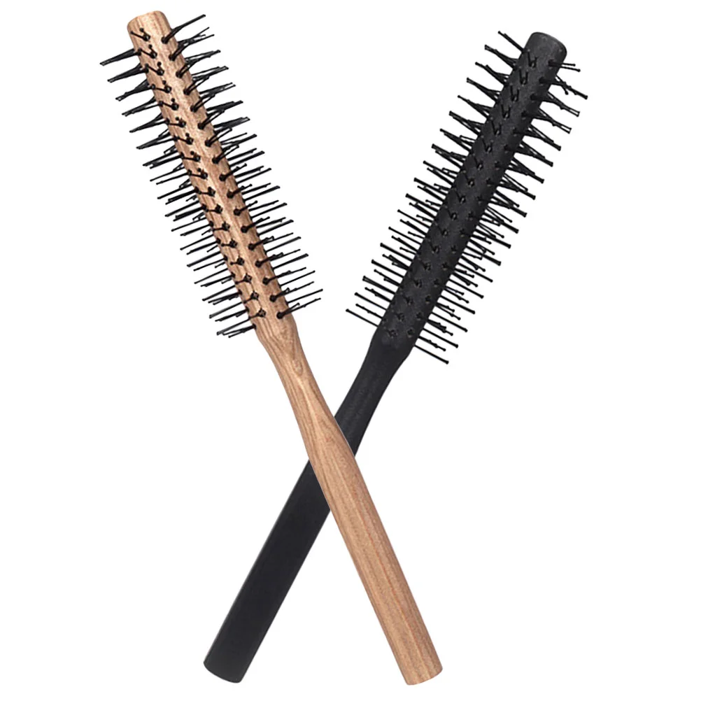 

2 Pcs Curly Hair Comb Combs Brush Bangs Hairbrushes for Women Blow Drying Lotus Tree Styling Miss Thick Wooden Roller