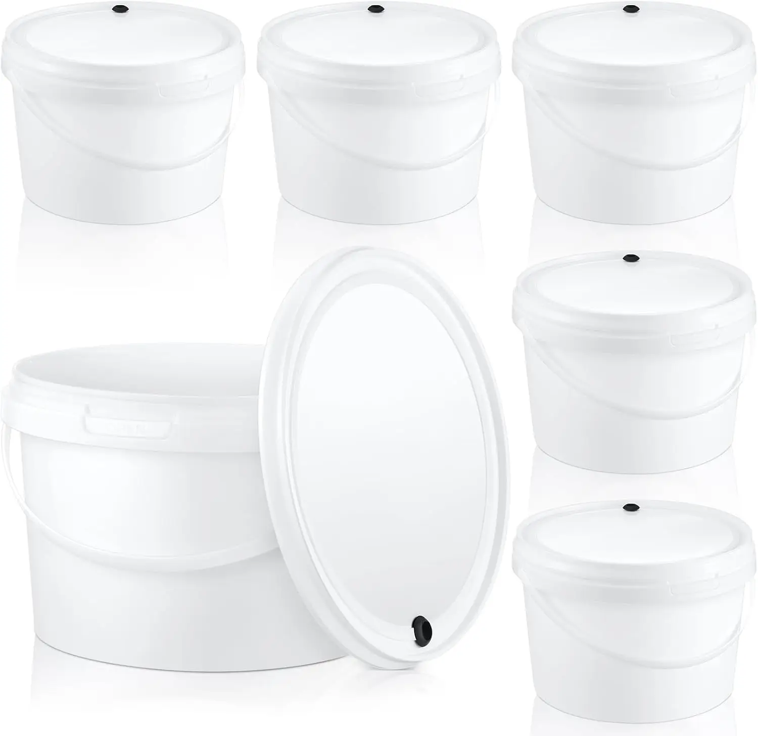 

6-Piece 1 Gallon Fermentation Bucket Set with Lid, BPA-Free Food Grade for Home Brewing Beer, Wine, Mead, Cider