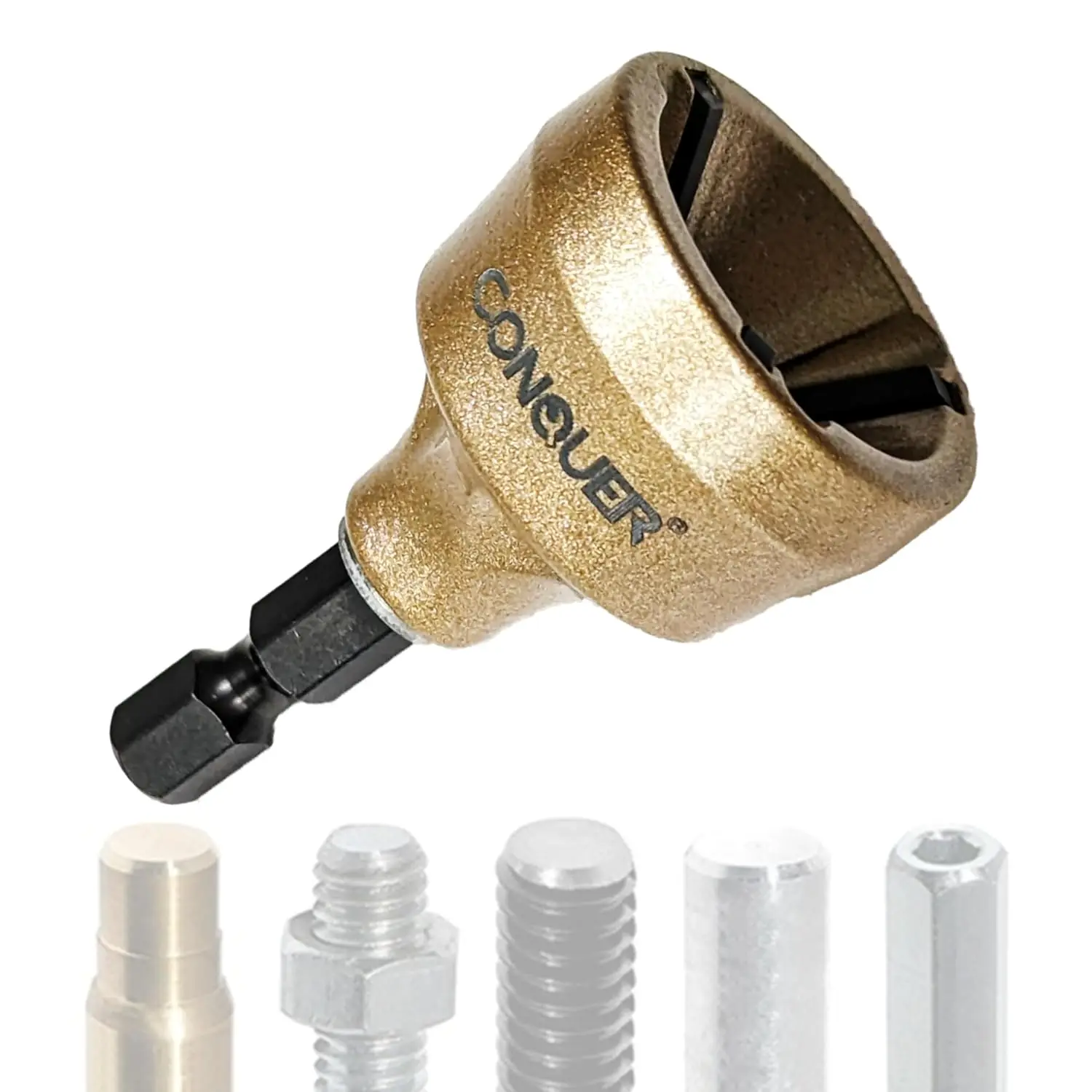 

Premium Tungsten Deburring Tool with Quick Release Shank for Stainless Steel, Fits 1/8"-3/4", Countersink