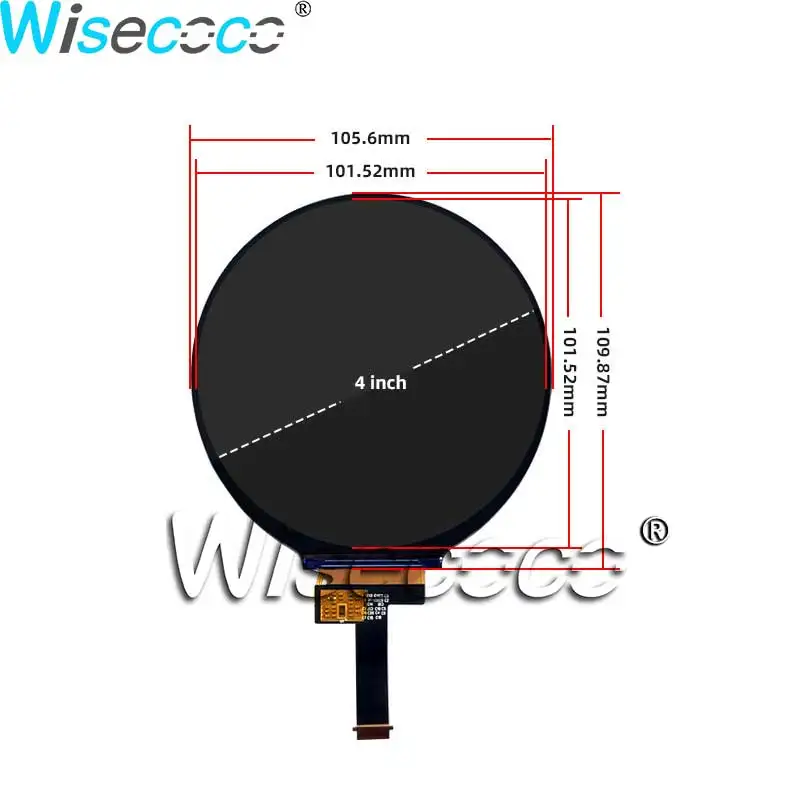 Round LCD Display 4 Inch 720*720 IPS Screen Circular Module MIPI Type-c USB C Driver Board Controller Raspberry Pi Wisecoco