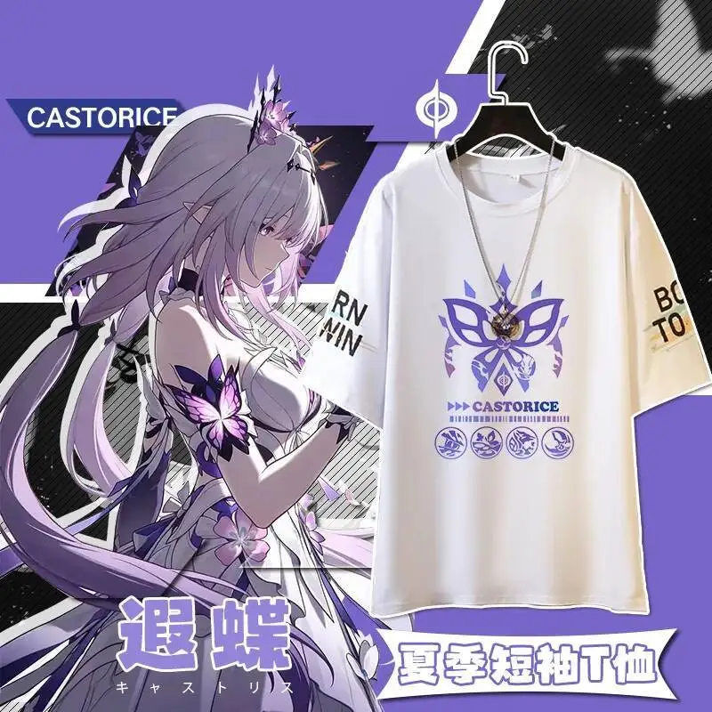 

Anime Game Honkai: Star Rail Cos Aglaea Mydei Tribios Castorice Etc. Unisex 2025 Teenage Leniency Commuting Pullover T-Shirt