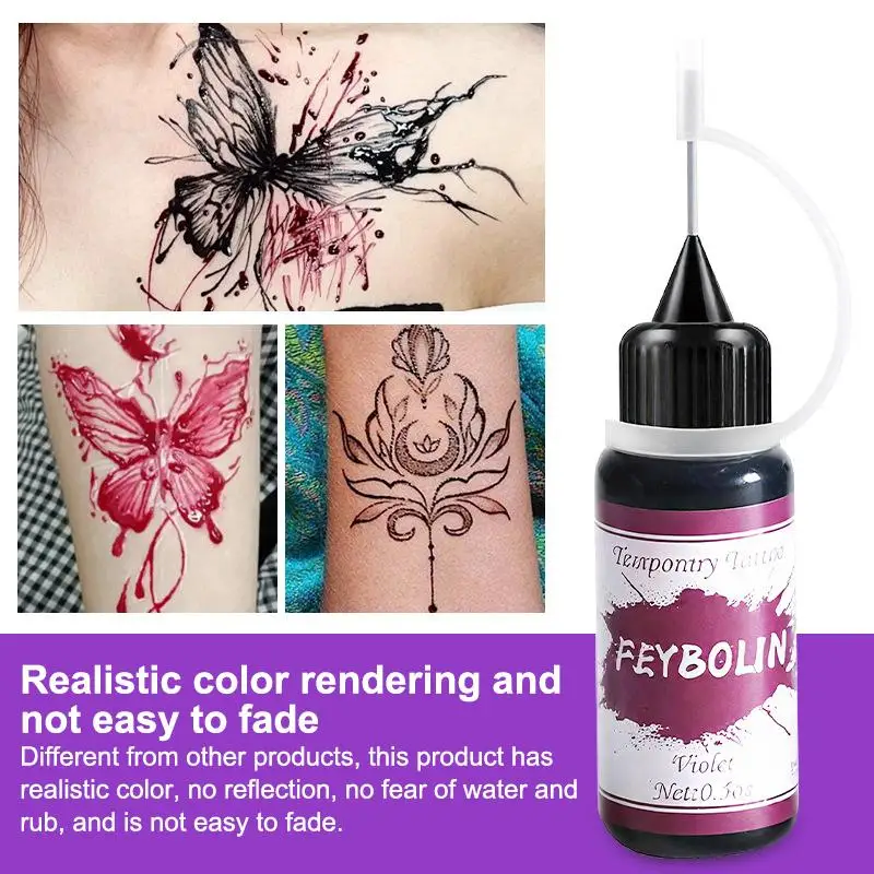 Colorful Tattoo Juice Paste,Easy-to-Use Tattoo For Body Paint DIY Tattoos Temp, DIY Fake Tattoo Semi Permanent For Women