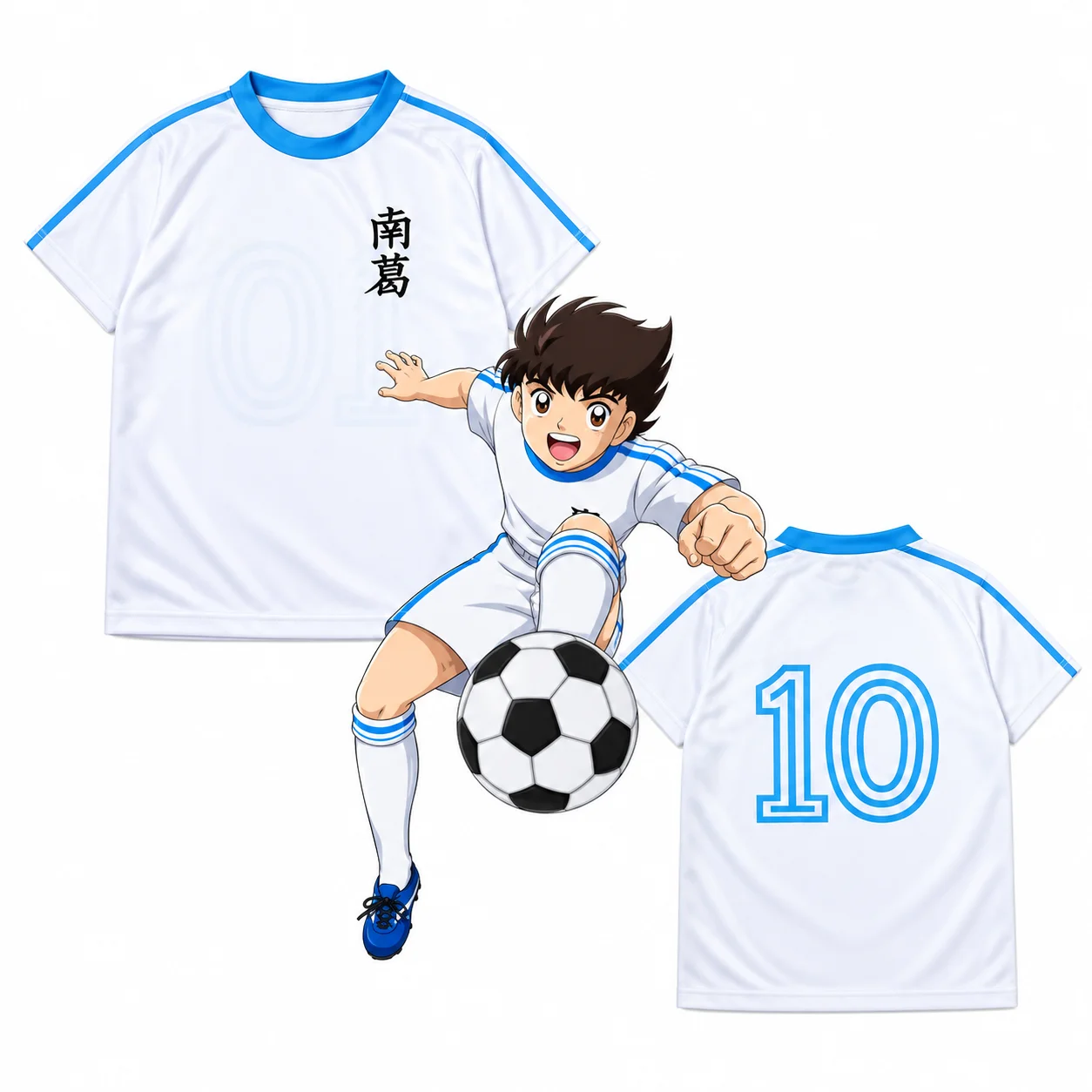Retro Japanese School Team 10 Soccer Jersey Men Kids Short Sleeve Football Shirt Anime Inspired Vintage Football Fan Sportswear