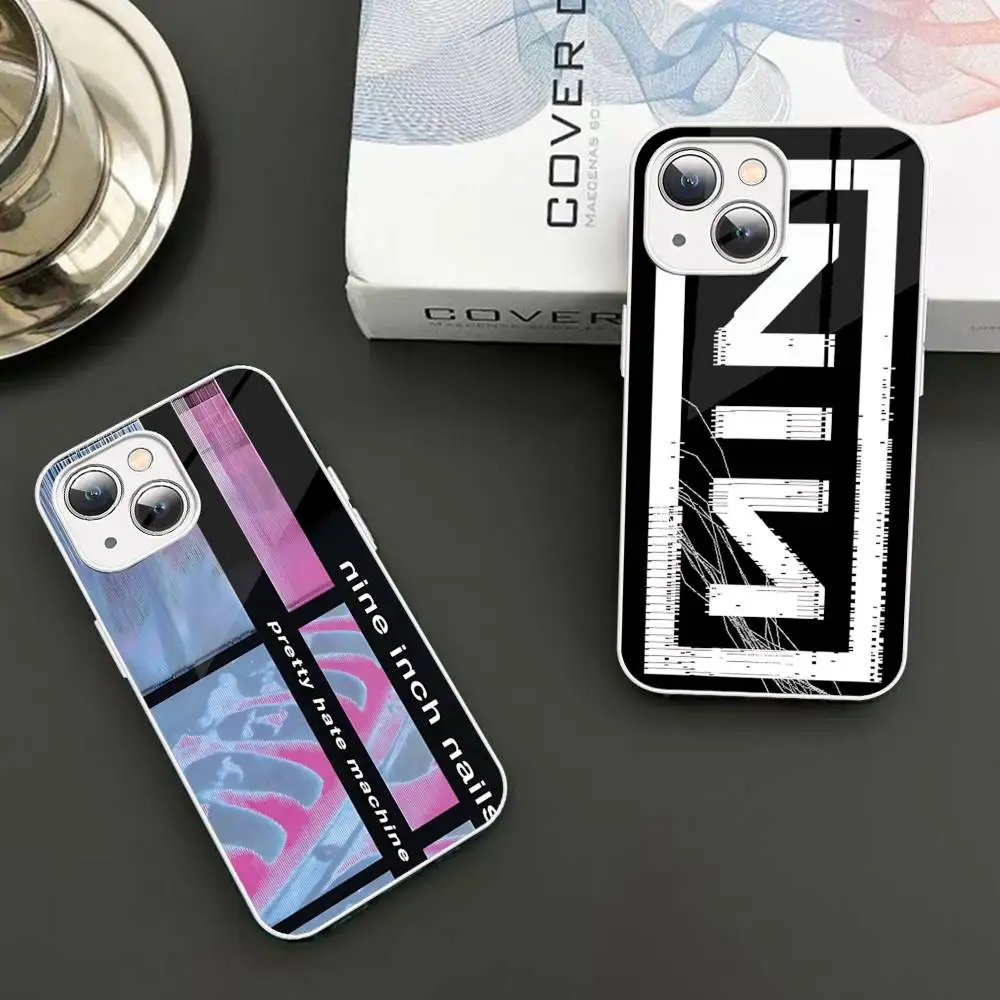 

1pc Rock Band Nine I-Inch N-Nails For IPhone 14 13 12 Mini 11 Pro XS Max X XR 14 Plus Tempered Glass Cover