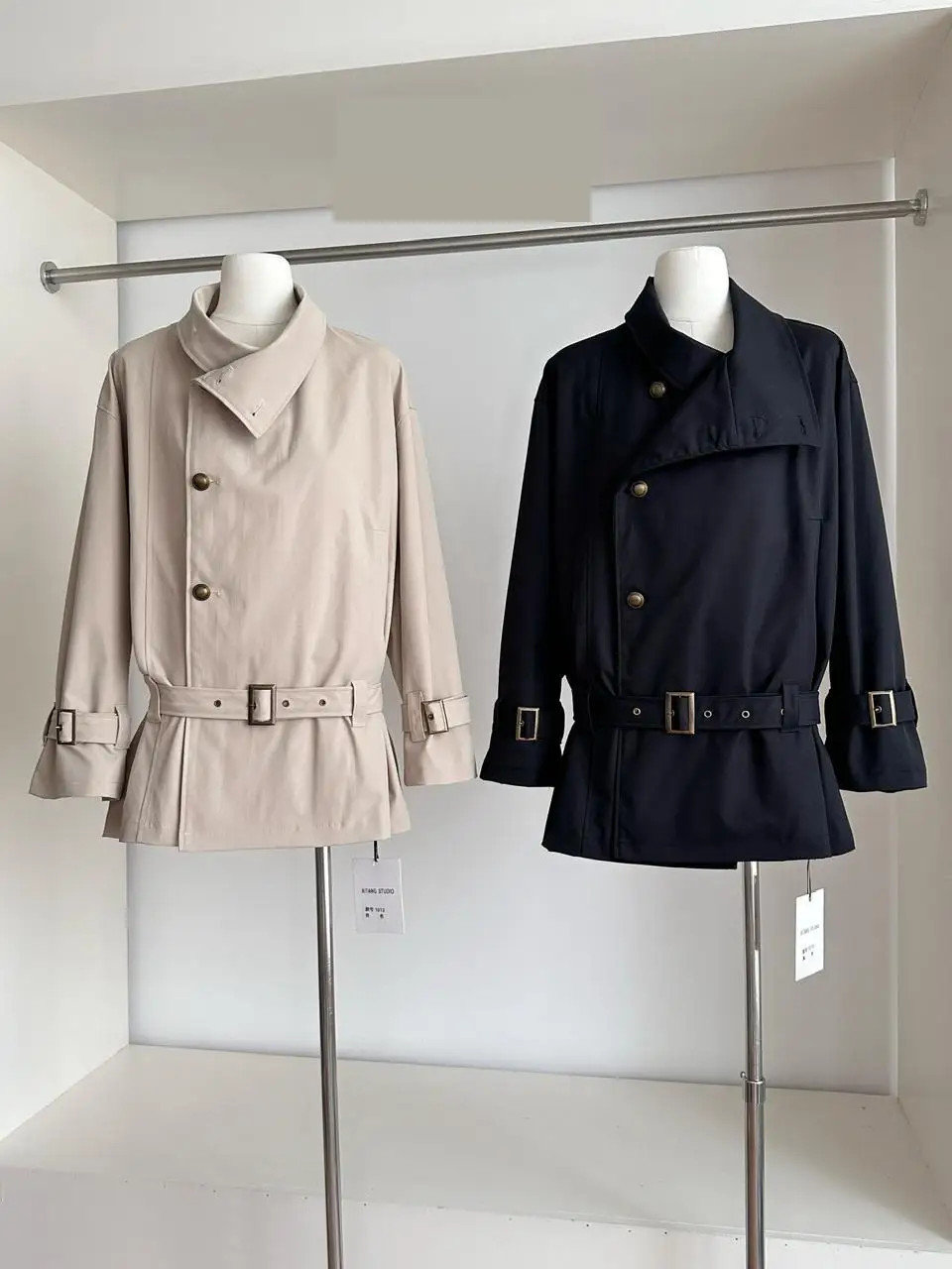 

Women's Spring Autumn Long Sleeve Single Breasted Slim Trench Jacket Lady Elegant Solid Color Loose Trench Outwear Woth Belt