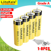 LiitoKala 3.2V 25Ah LiFePO4 Phosphate Battery Cell for 4S 8S Motorcycle Car Motor Modification Grade a 12V 24V Battery Pack