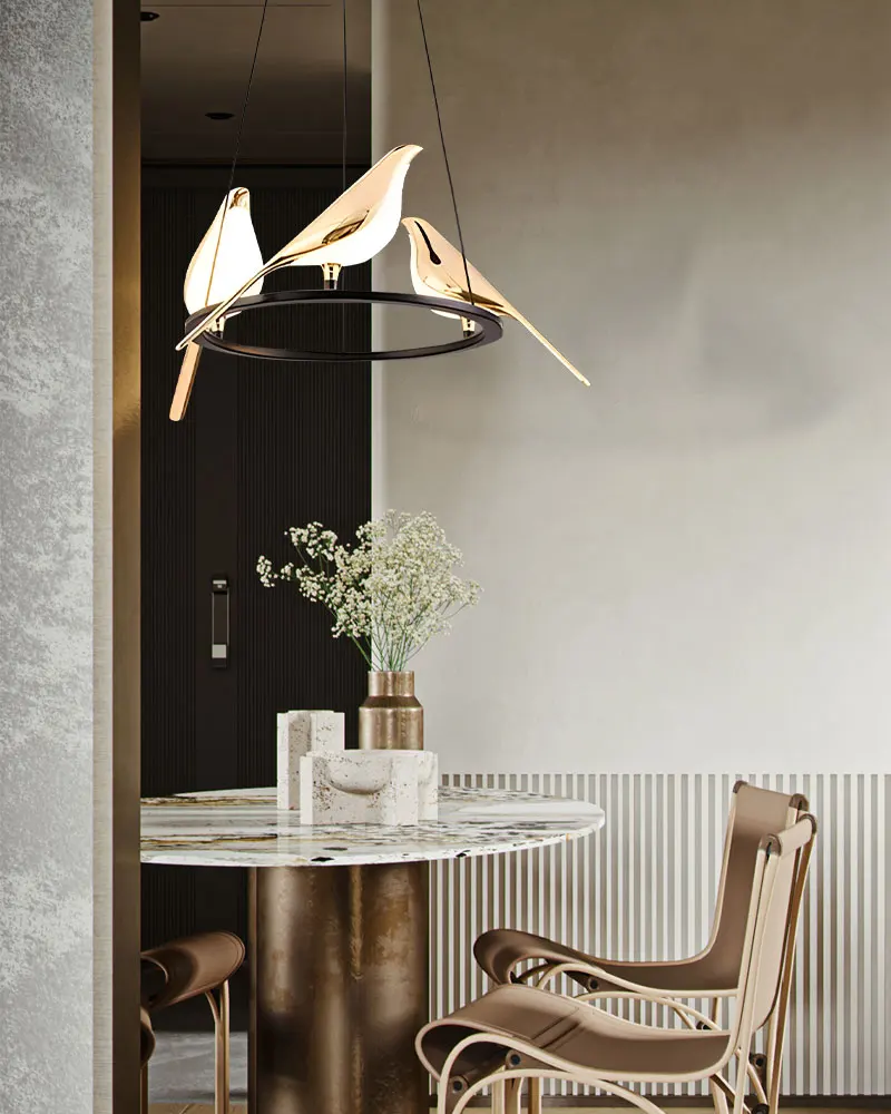 Nordic Elster Vogel LED Kabel Anhänger Lampen für Nacht Schlafzimmer Innen Schwarz Silber Hängen Lichter Kronleuchter Lampe Hause AC85-265V – Detail 14