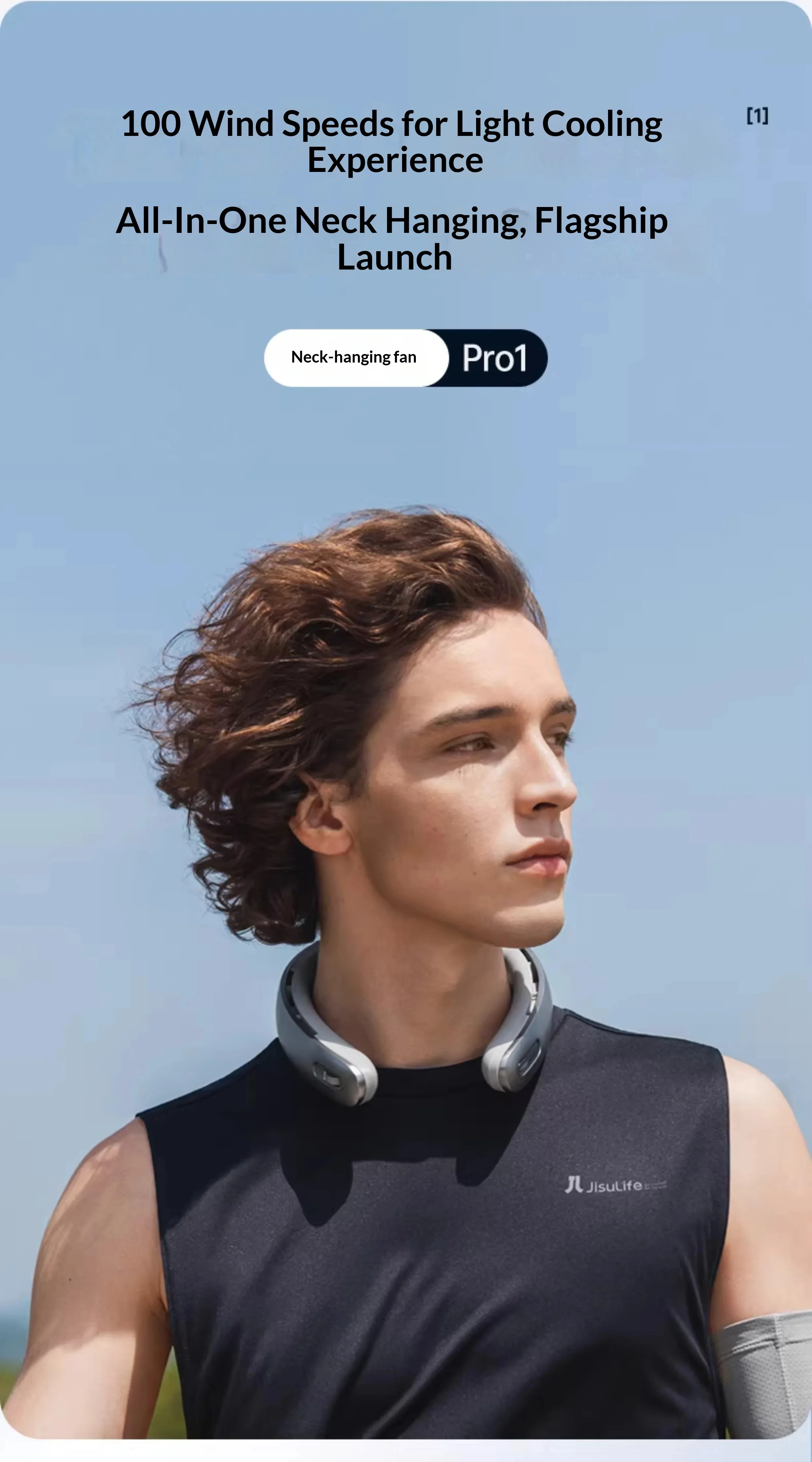 JisuLife Neck Fan Pro1 Hanging Neck Fan 100 Files Wind Power Super Long Battery Life Hanging Neck Small Fan Light Weight Gifts