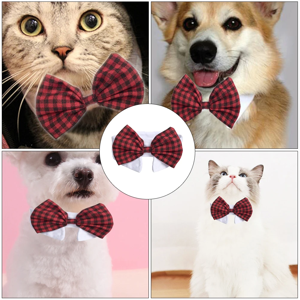 

Pet Bow Tie Decorative Puppy Bowknot Adjustable Cotton Accessories Breathable Lightweight Dog Cat Party Supplies