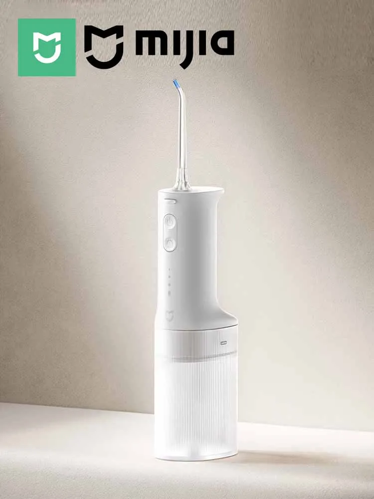 MIJIA Elektrischer Munddusche, verbesserte Version – Ultraschall, 90 Tage schonende Anwendung, Wasserzahnseide, 3 Modi, 200 ml Tank