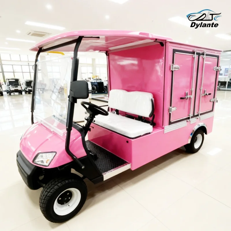 Scenic Sport Club Car Folding Cargo Cart Adult Electric Quadricycle Go Kart 2 Seater Electric Golf Cart With Rear Cargo Box