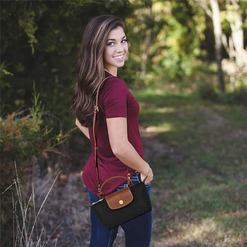 AB09-Strap para longchamp mini bolsa de ombro crossbody kit de conversão de substituição ajustável apto, suportes de bolsa