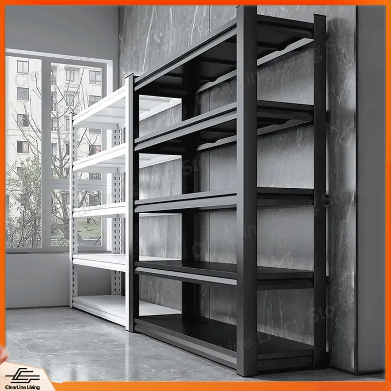 for Household Shelves Multi-layer Floor-to-ceiling Supermarket Warehouse Iron Shelves Balcony Storage Angle Steel Display