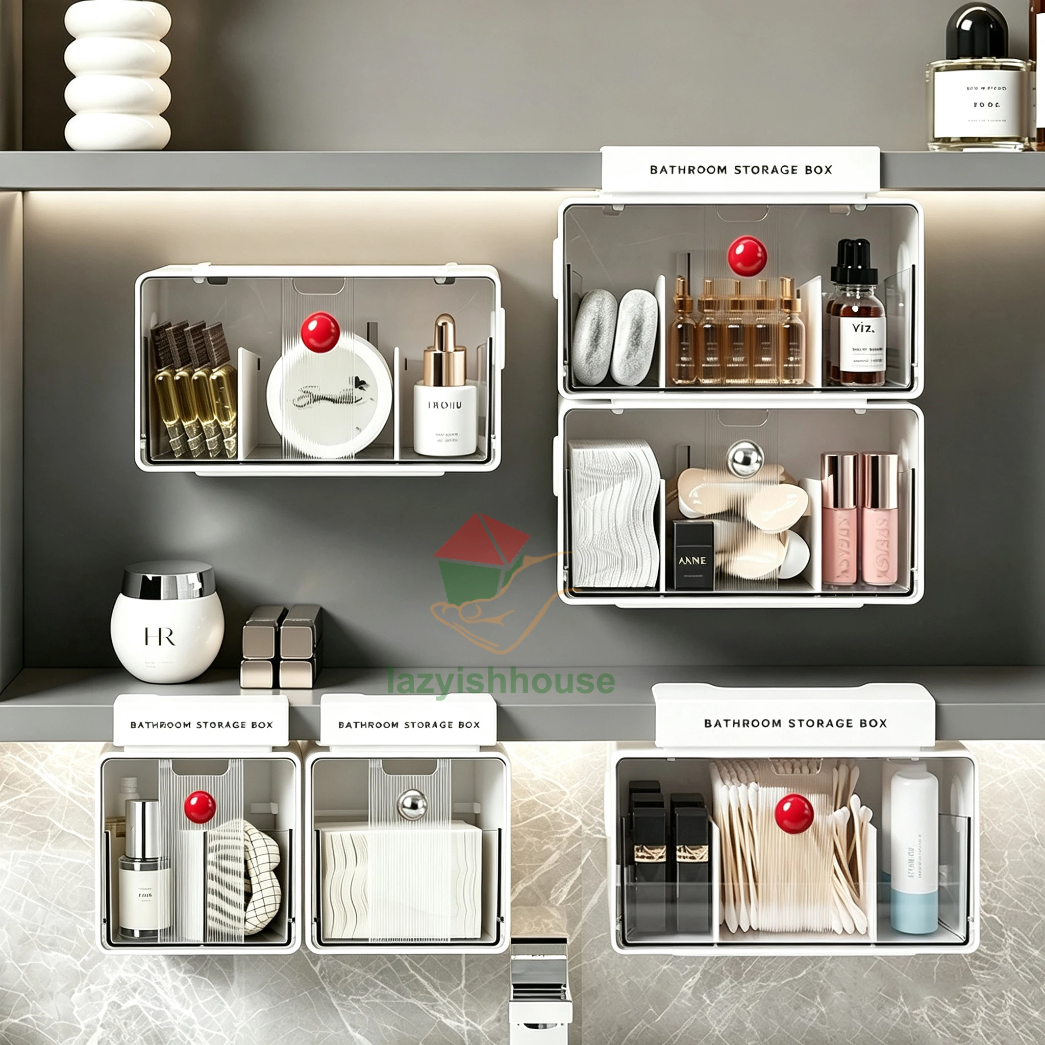 Home Goods Bathroom Cabinets - Kotak Penyimpanan Serbaguna untuk Kapas dan