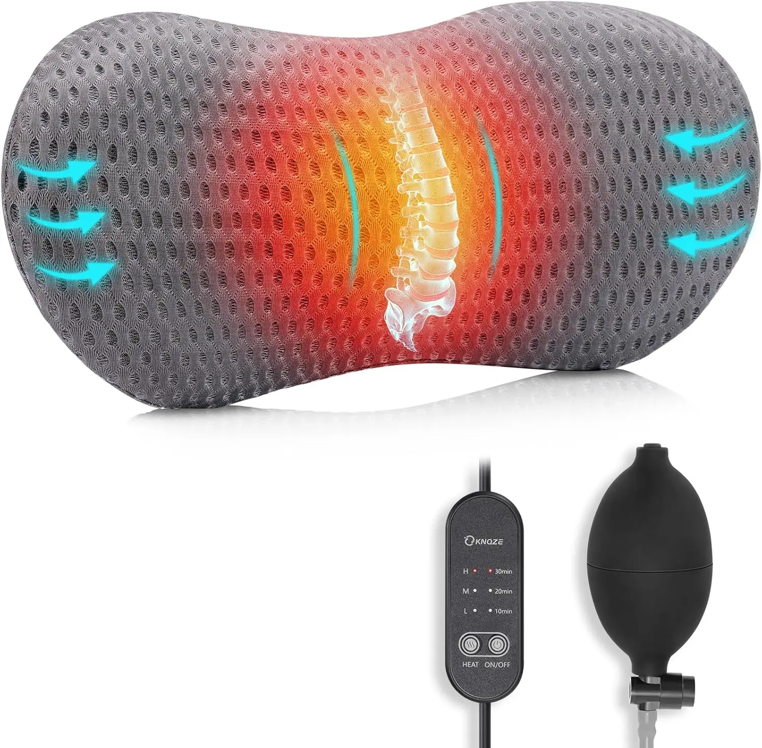 

Lumbar Support Pillow Adjustable Traction Height With Heating For Lower Ba Pain Relief, Memory Foam Ba Pillow, Ideal For Office