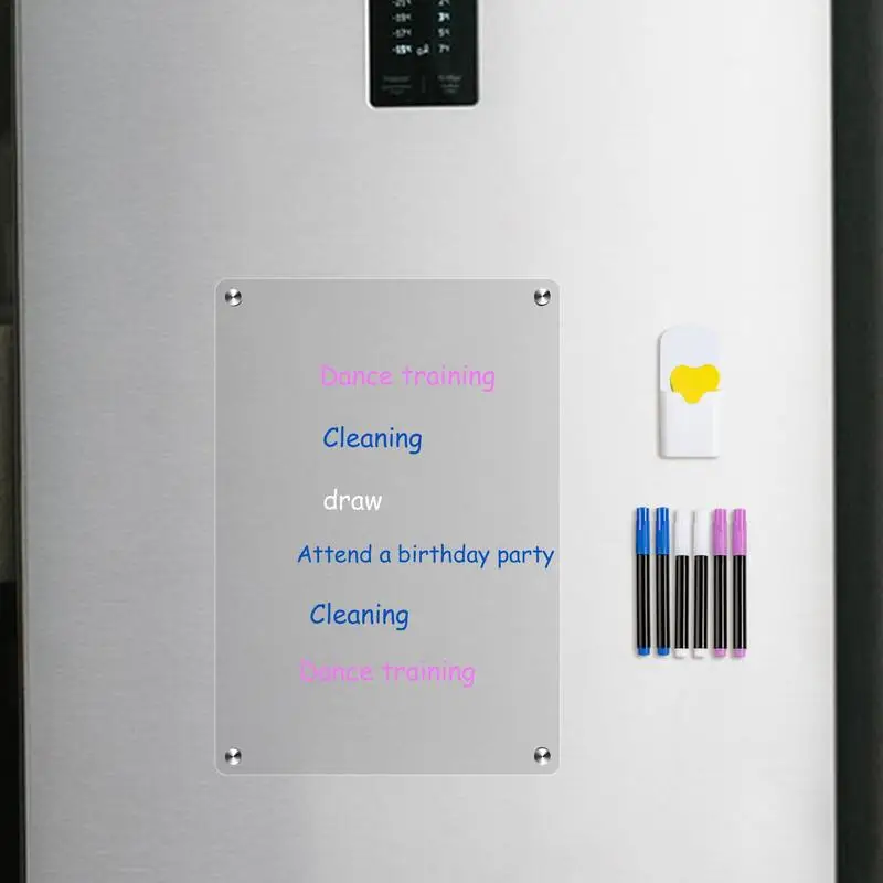 Whiteboard acrílico magnético para parede, Dry Erase Note Board, Clear Board