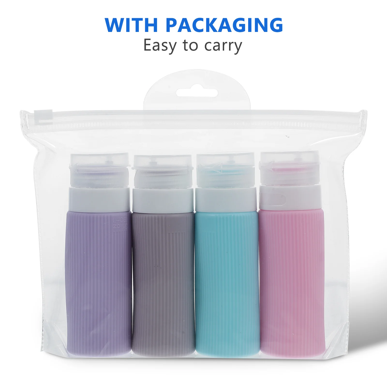 4 Pcs Travel Lotion Dispensing Bottle Containers for Toiletries Shampoo Bottles Silicone Pp Accessories Liquid Jar