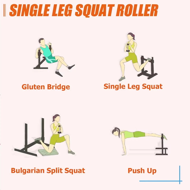 Professional Adjustable Single Leg Squat Stand, Split  for Home Gym, Leg Strength Training Equipment, Barbell Squat Rack, Steel