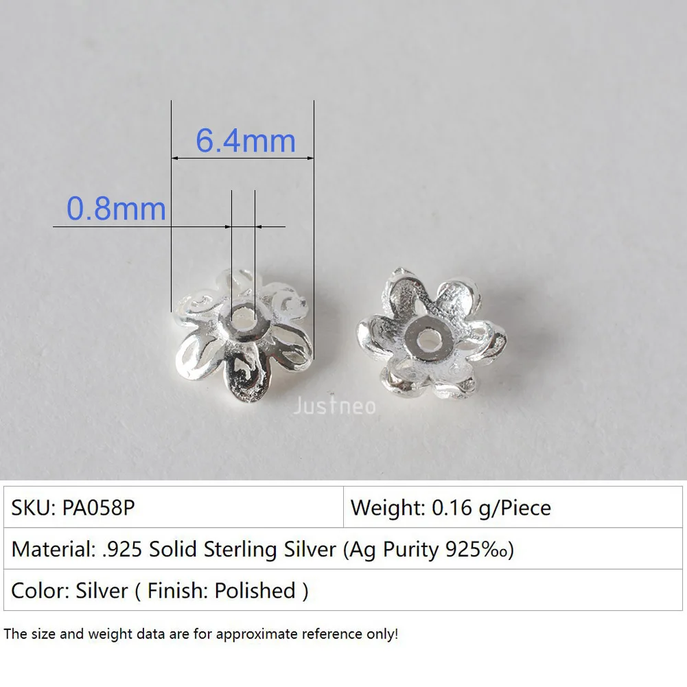 solid 925 sterling sliver bead caps,fancy flower beadcaps for loose beads