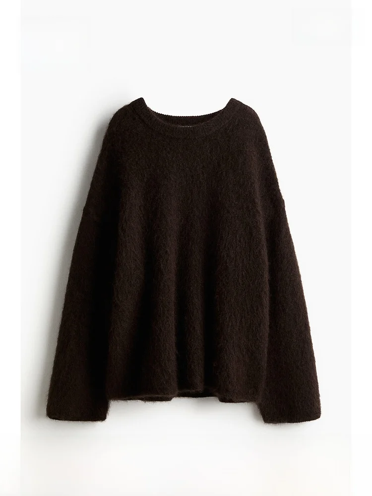

H&M Women's Knitted Sweater Spring Row Series Blend Camere Oversized ape Pullover Long Sve Regular Length Knitwear