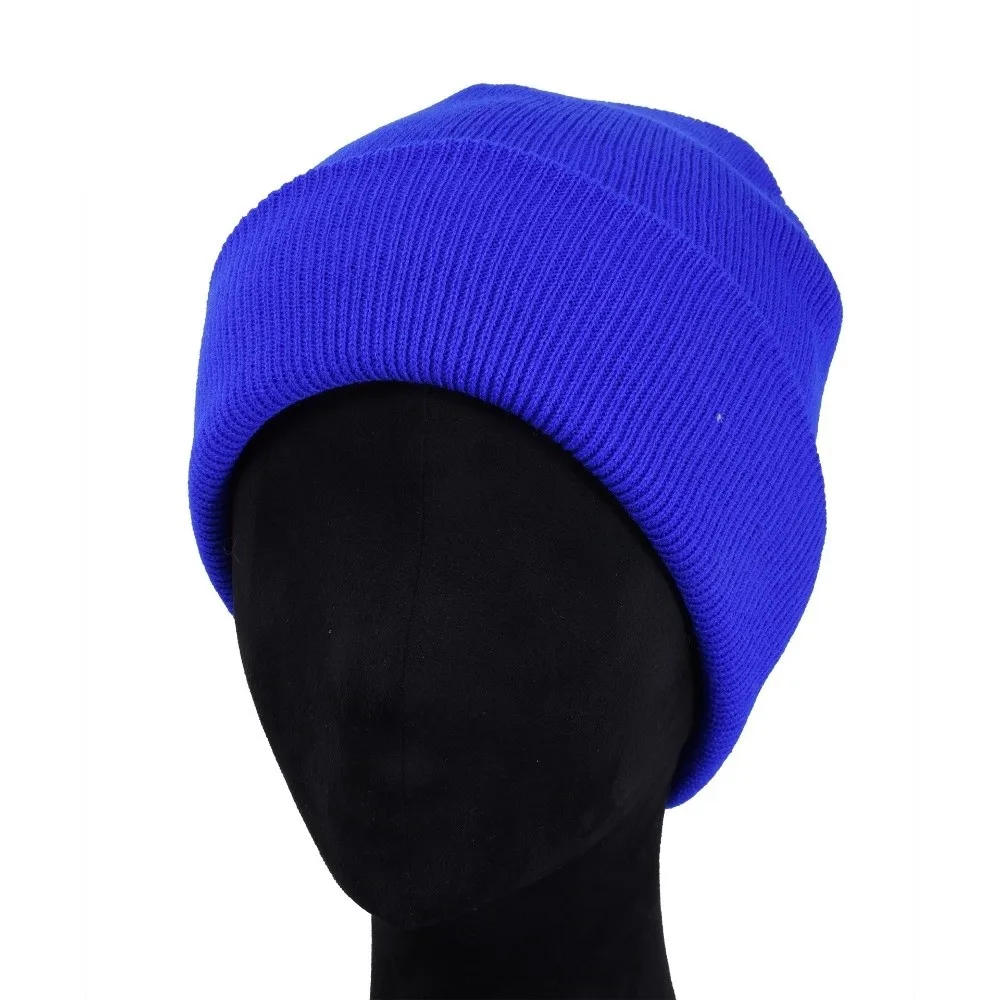 New Solid Knit Beanie Ribbed Knit Oversized Fit Pullover Cap Soft High Stretch Winter Hat Women Men
