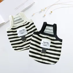 2026 Dog Vest Summer Puppy Clothes Striped Dog Clothing Cotton Suspenders Dog Apparel Chihuahua French Bulldog Girls Dog Costume