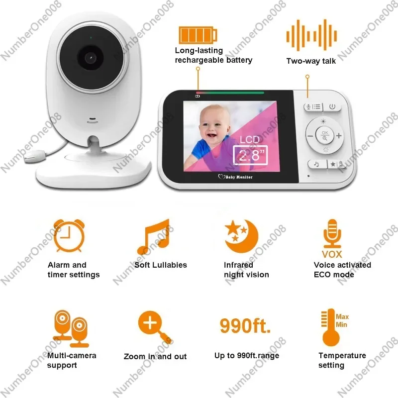 VB603 2.8 Inch 1080P Baby Monitor, Wireless Night Vision Camera with Two-Way Audio, Smart Baby Security Camera