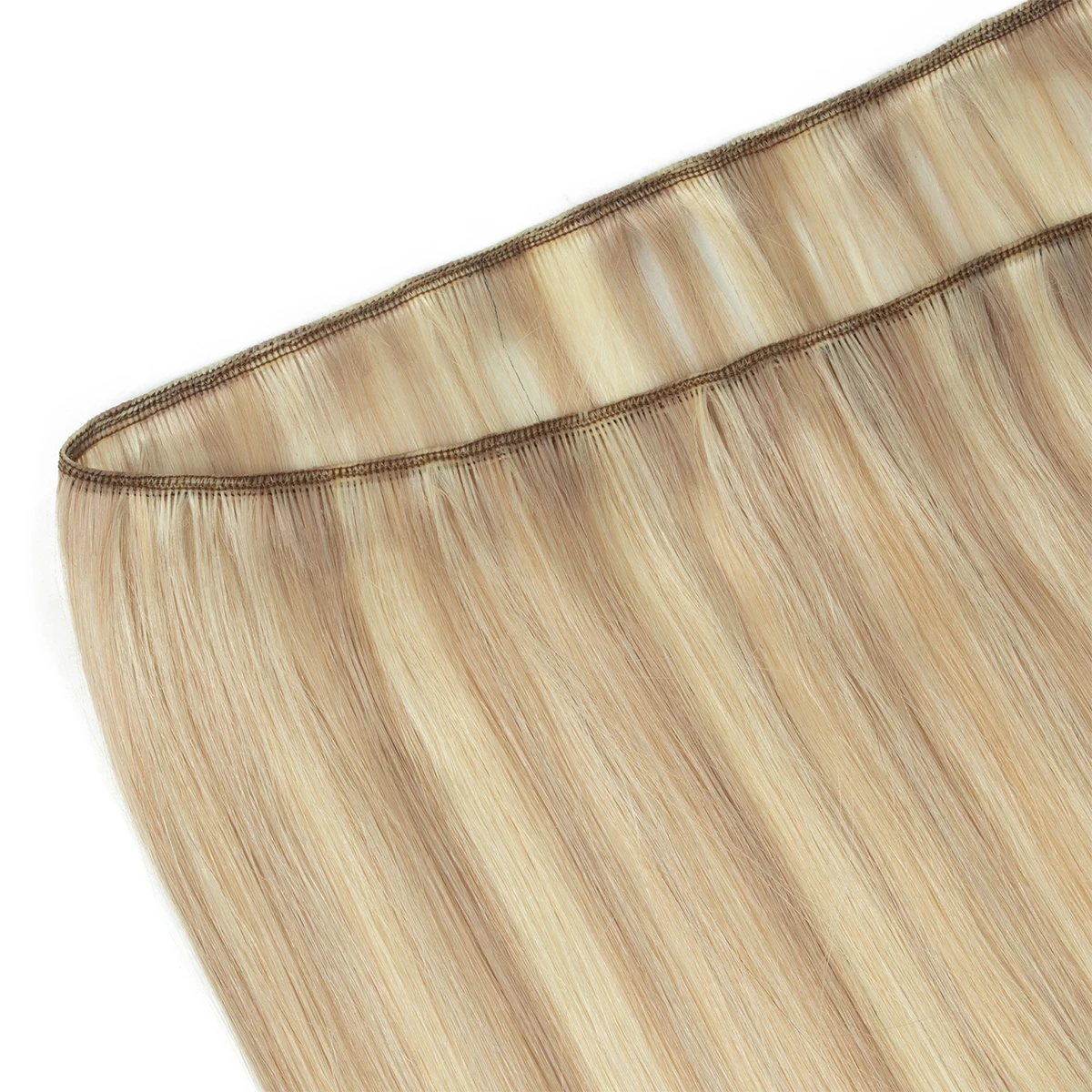 حزم الشعر خياطة في لحمة مزدوجة الطبيعية حزم من شعر طبيعي مفرود 50 جرام/حزمة 14 بوصة شقراء تسليط الضوء على عروض الحزمة