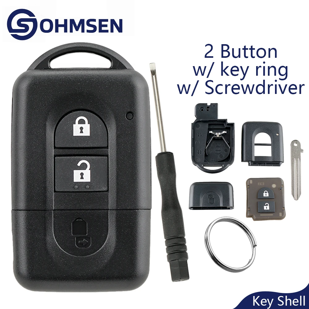

Корпус выкидного ключа-брелока OHMSEN с 2 кнопками для Nissan Qashqai, X-Trail, Micra, Note, Pathfinder, Juke