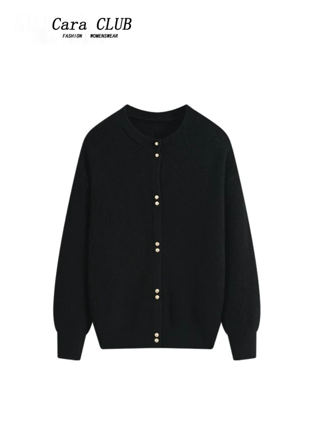 

CaraCLUB plus Size Long Sve Knitted Jaet Women's Sli Loose Fit Slimming Top for Autumn Season Korean Sle Commute