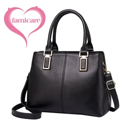 Women Handbag 2023 New Casual Mommy Messenger Crossbody Bag Female Fashion Luxury Cowhide Genuine Leather Totes Shoulder Bag