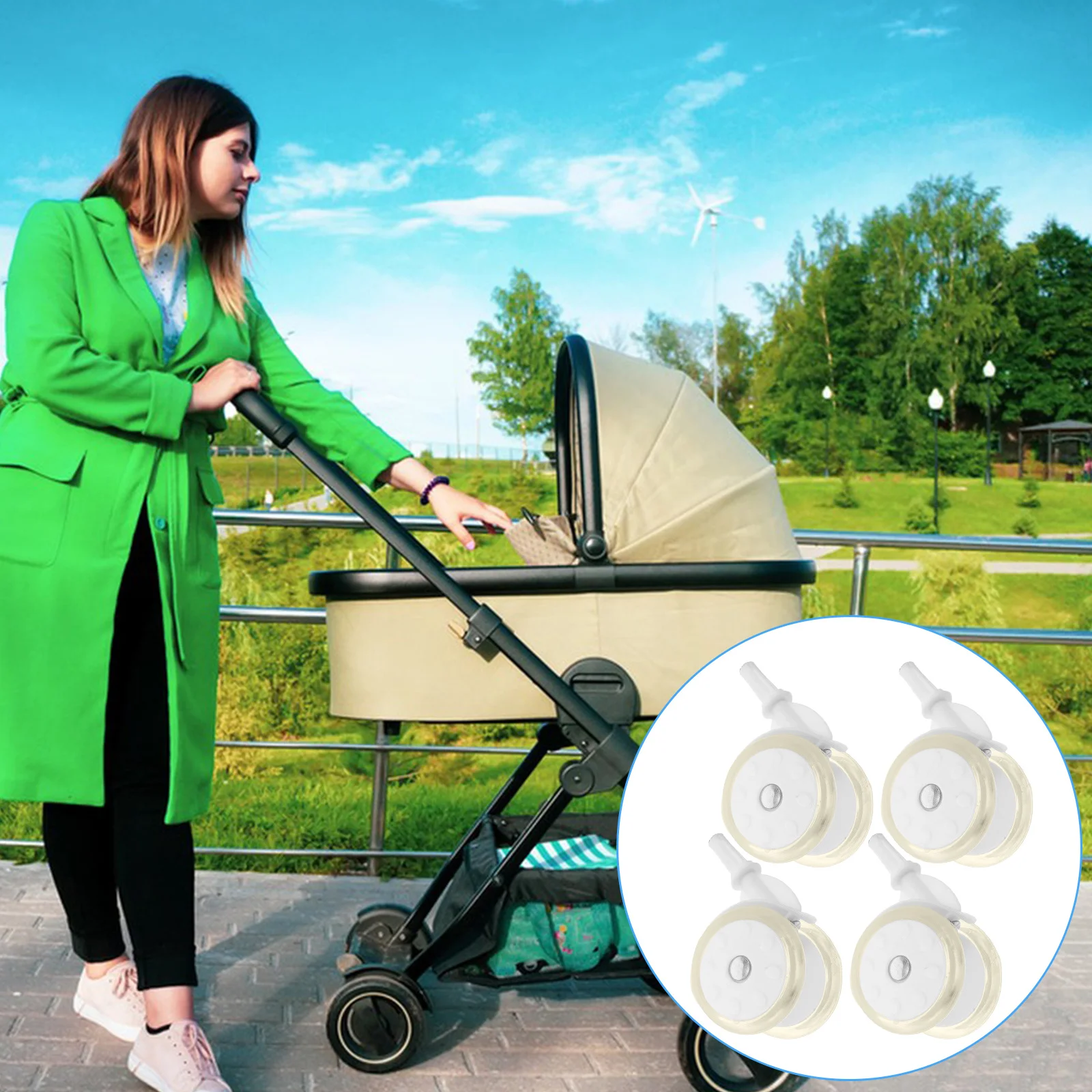 4Pcs Universal Caster Wheels for Baby Walkers Easy Install Replacement Parts Compatible with Most Stroller Models Learning to
