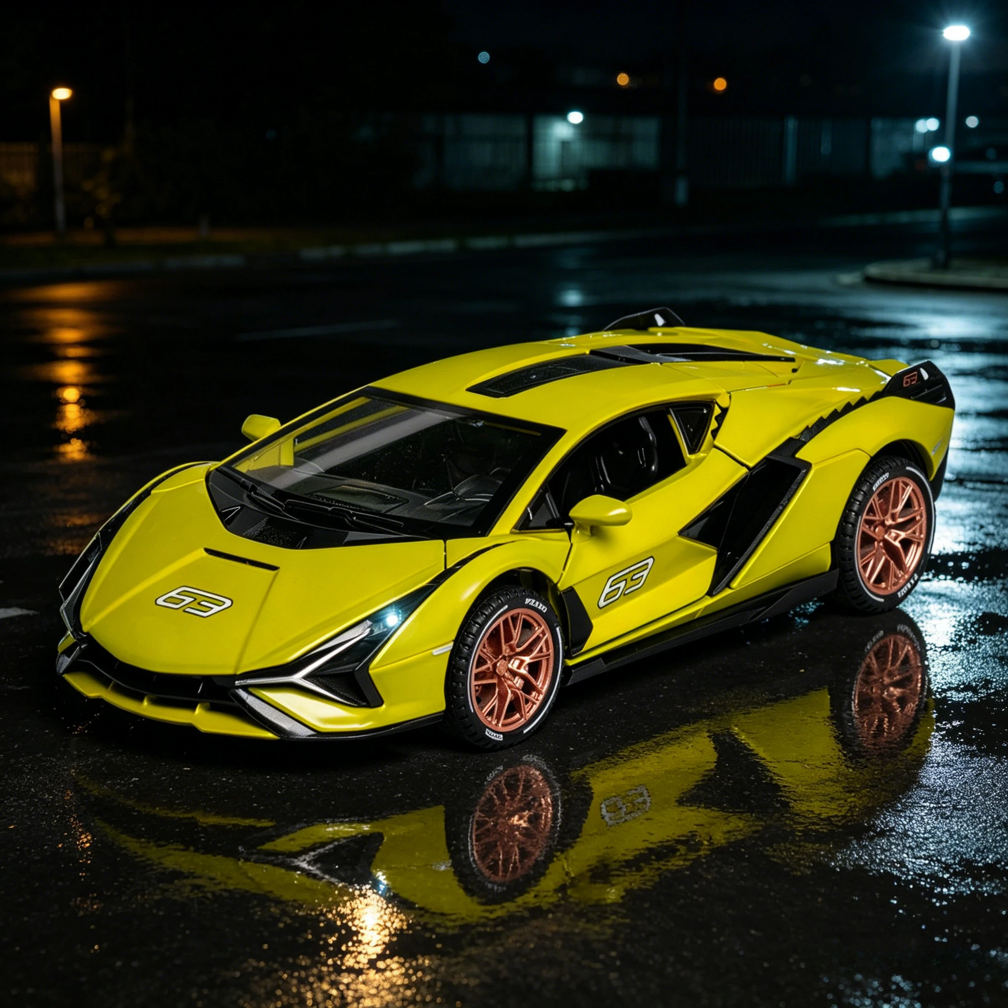 

1:32 SIAN Super Sports Car Lightning Alloy Simulation Car Model with Liftable Rear Wing Desktop Car Ornament Pull Back