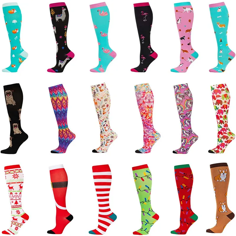 

Compression Stocking Knee High Running Sport Socks 20-30 MmHg Varicose Veins Blood Circulation Pregnant Edema Compression Socks