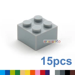 15pcs/lot DIY Blocks Building Bricks Thick 2X2 Educational Assemblage Construction Toys for Children Compatible With Brand