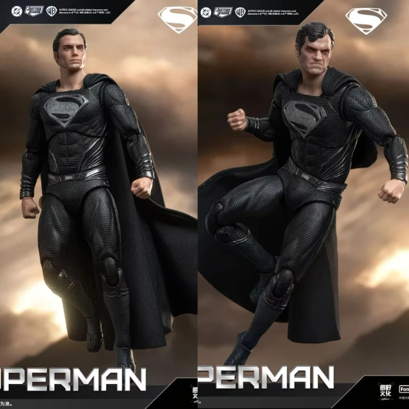 Original FondJoy Black Superman 2.0 Action Figure DC Zack Snyder'S Justice League Figures 1/9 Super Man PVC Model Doll Toy Kid