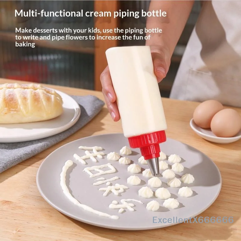 Pancake Batter Dispenser Squeeze Bottle Heat Resistant with Precision Tip for Home Bakers Waffle Donut DIY Making