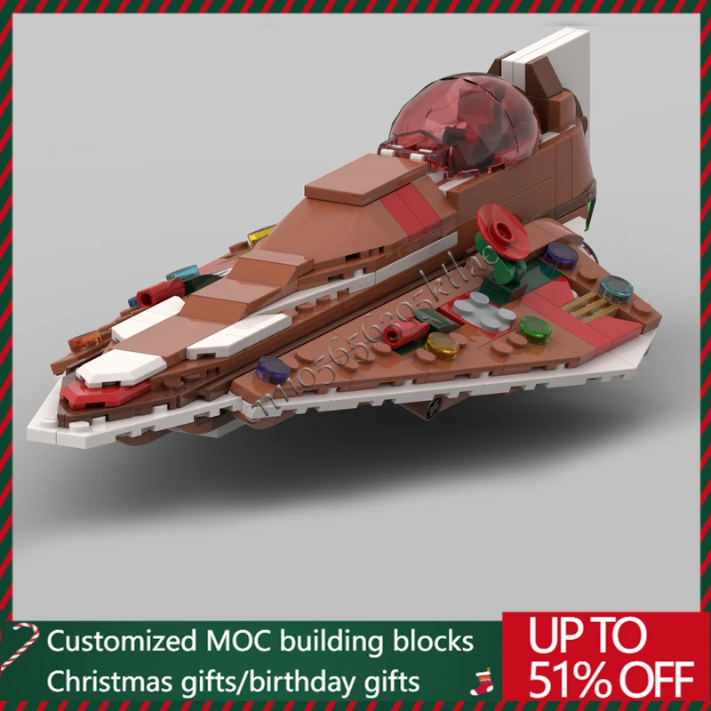 

379 шт. MOC, технология трансформации, пряниковый истребитель, строительный блок, модель для детей, креативная сборка своими руками, игрушки, праздничные подарки