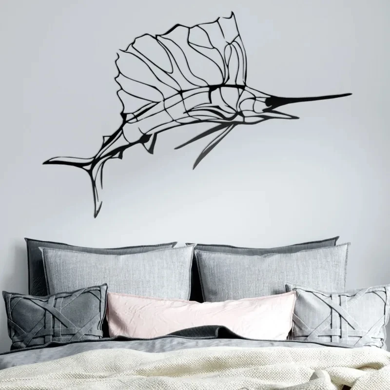 Swordfish Nautical Metal Wall Art Laser Cut Home Decor 1PC