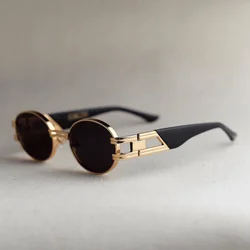 Metal Steampunk Brand Sunglasses Women Luxury Metal Round Punk Fashion Men Sun Glasses Trend Designer Eyewear UV400