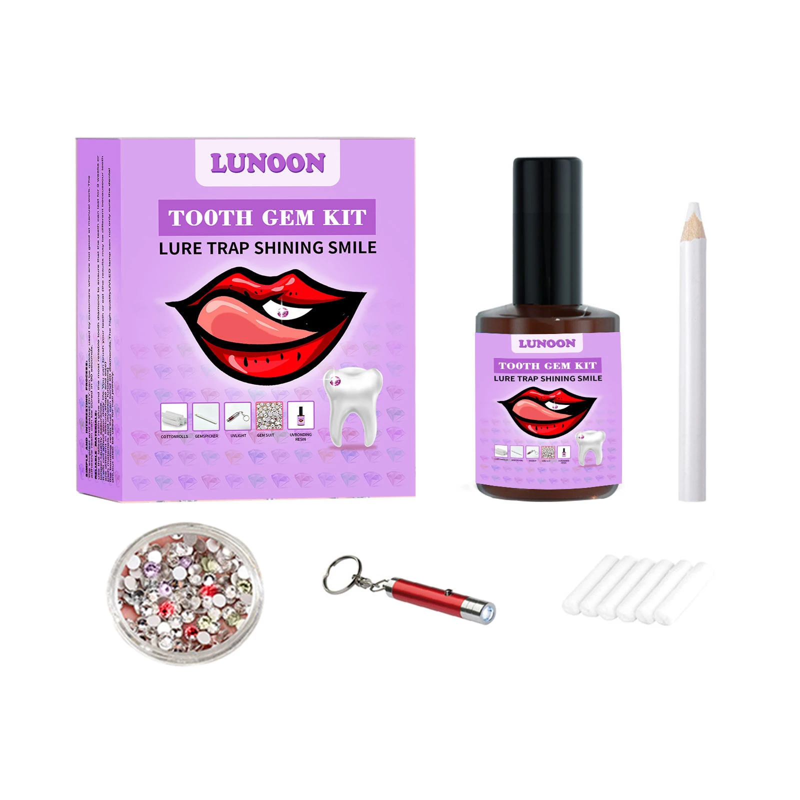 DIY Zähne Ornament Mit Aushärtung Licht Kleber Professionelle Dental Klebstoff Edelstein Kristalle Dekoration Einfach Zu Entfernen Unisex Dental Dezember